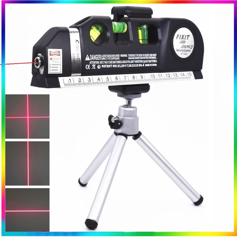 

Vertical Horizontal Laser Level Tape Adjustable Multifunctional Standard Ruler Cross Lines Measuring Instrument With Tripod