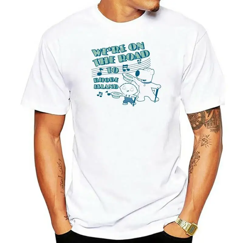 

Мужская футболка с принтом из мультфильма Брайана стеуи на дороге, футболка из чистого хлопка с короткими рукавами и надписью для мужчин среднего возраста