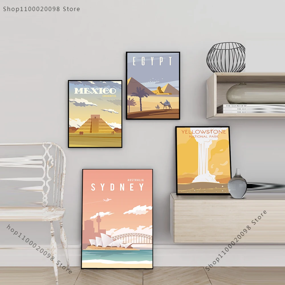 ВИНТАЖНЫЙ ПЛАКАТ, Сидней оперный дом, Картина на холсте, пирамиды, плакат, печать, путешествия, Настенная картина для гостиной, домашний декор ВИНТАЖНЫЙ ПЛАКАТ, Сидней оперный дом, Картина на холсте, пирамиды, плакат, печать, путешествия, Настенная картина для гостиной, домашний декор