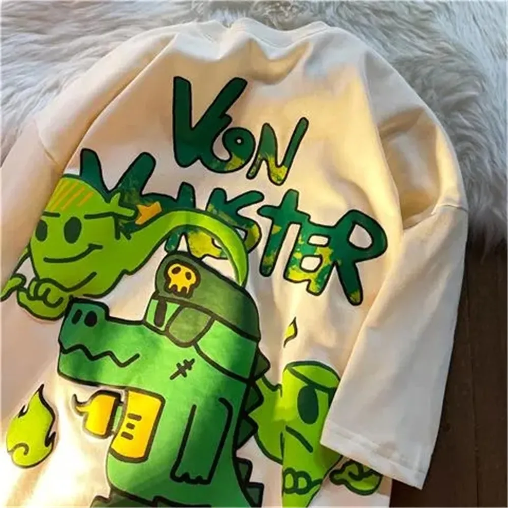 

Летняя Милая Студенческая футболка Y2k с мультяшным рисунком, женская модная Корейская милая блузка в стиле Харадзюку, готическая одежда, уличная одежда, повседневные шикарные топы