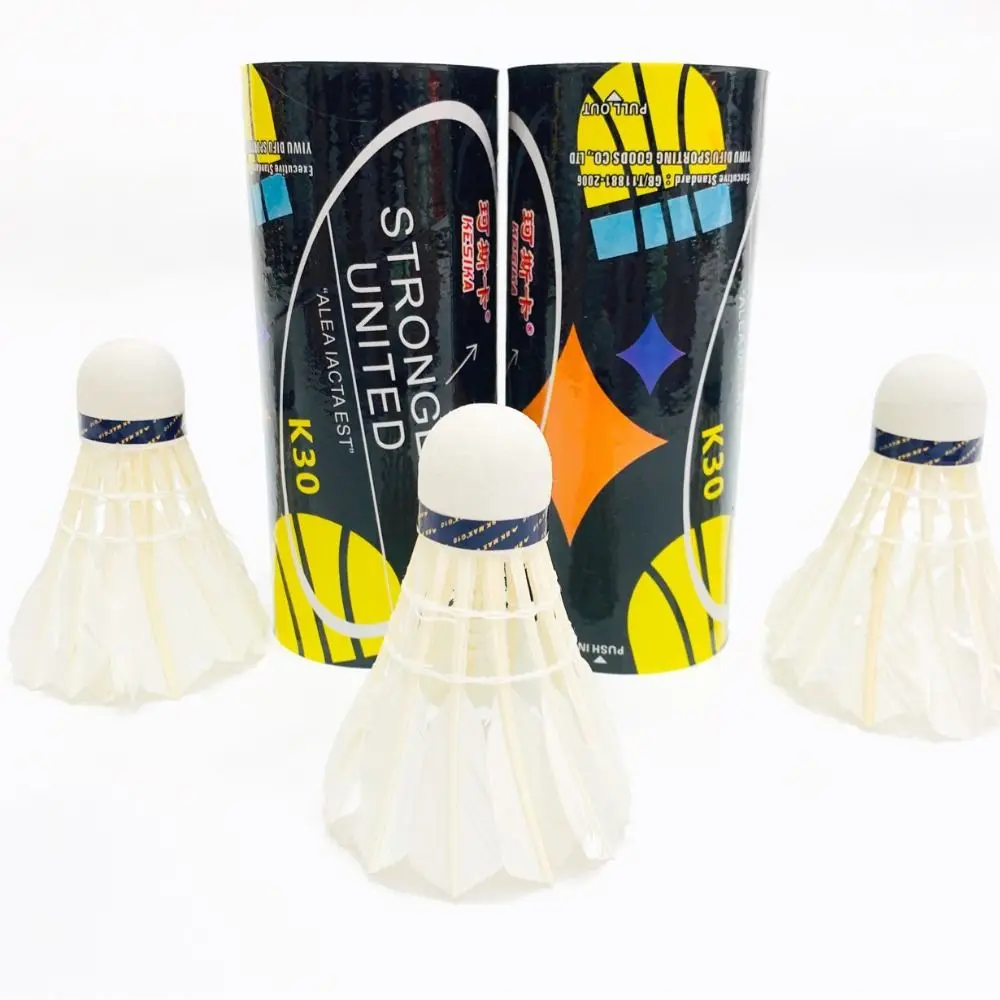 Высокоскоростной тренировочный мяч для бадминтона с утиным пером белый волан