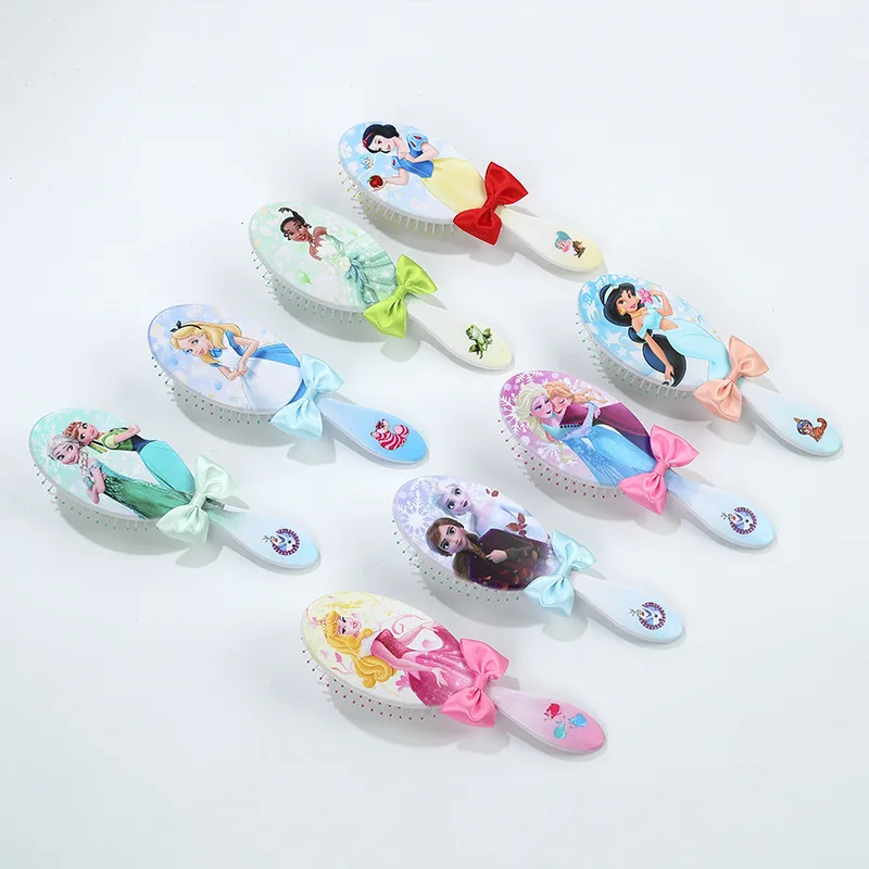 

Disney 22.5cm frozen Airbag Comb cartoon Princess Bow Hair Comb Massage Air Bag Comb gift hair accessories