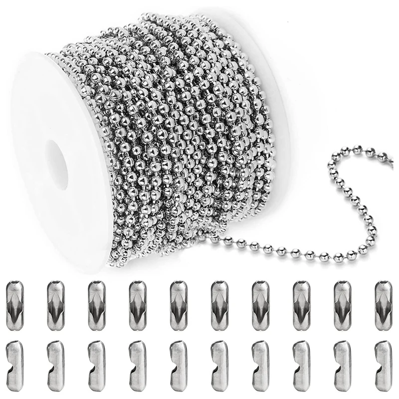 

Цепочка с бусинами и бусинами для бижутерии, комплект рулонов из нержавеющей стали для изготовления украшений «сделай сам», ожерелье из бис...