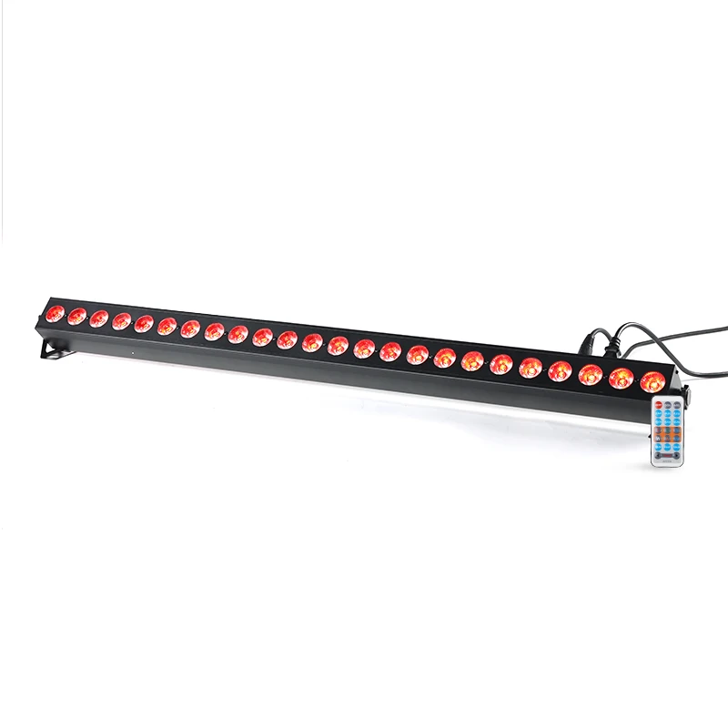 Фото Профессиональная RGBW DJ-светодиодная панель для дискотек, 24x3W, с эффектом настенного освещения и последовательными эффектами для ночных клубов, сценического освещения и вечеринок (DMX512) №2
