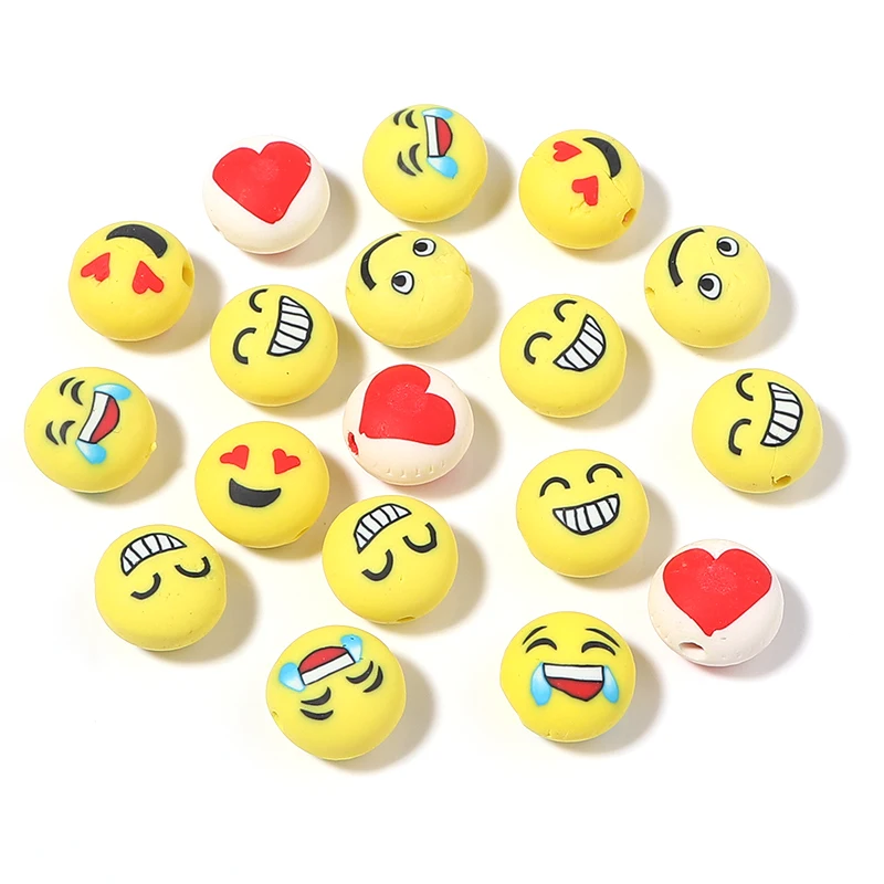 20 шт. Смешанная эмоциональная желтая мягкая глина свободная бриллиант 12 мм для