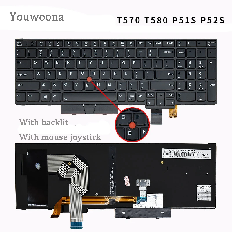 

Новая Оригинальная клавиатура для ноутбука LENOVO Thinkpad T570 T580 P51S P52S