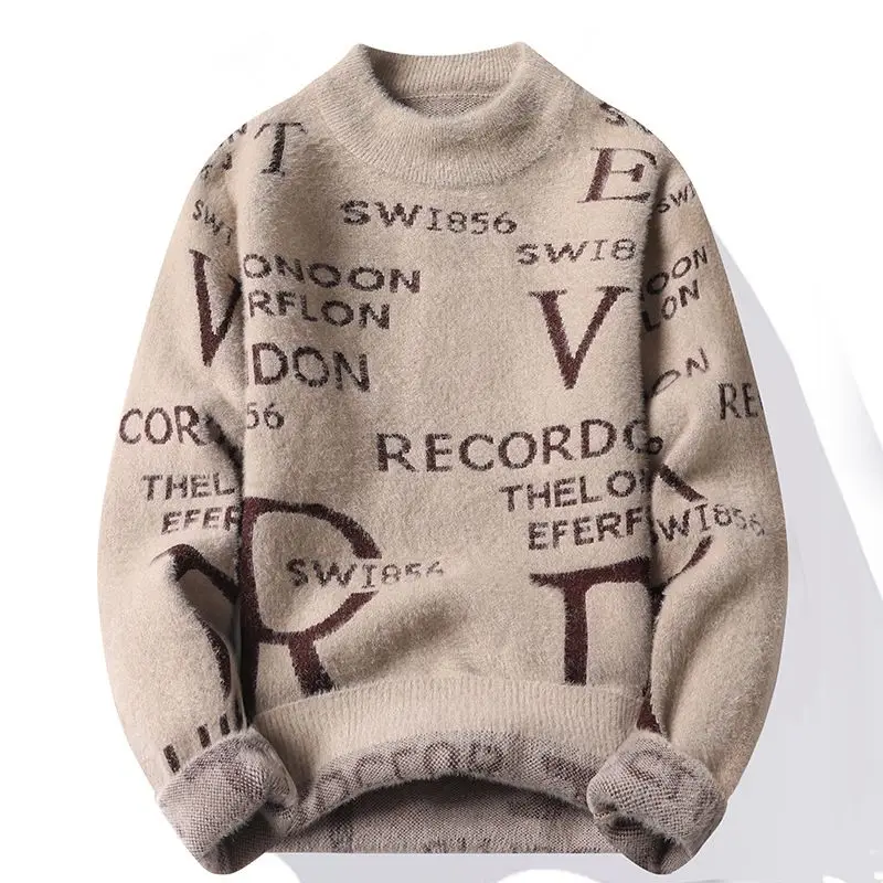 New Long Sleeve Knits For Autumn/Winter 2022 Men's Round Neck Pullover Sweater Alphabetical Fashion All-in-One Trend Warm Sweate