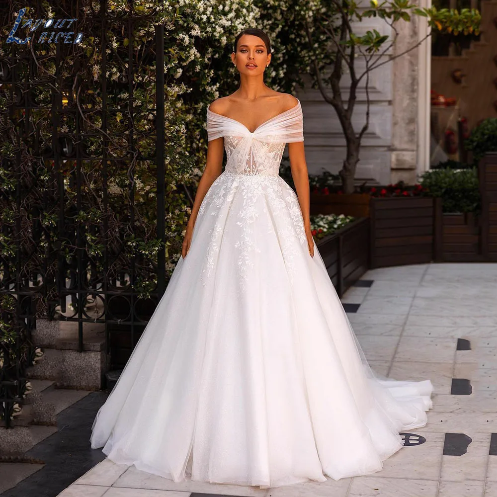 

Boho Wedding Dresses Lace Appliques Off The Shoulder A Line Princess Bridal Gowns For Women Custom Made Robe De Mariee