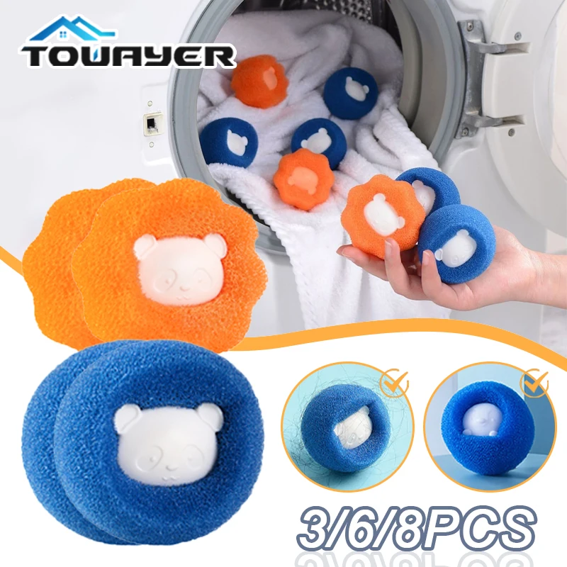 

8Pcs Washing Machine Laundry Balls Reusable Laundry Home Laundry Clothes Cleaning Tools Removal Hair Balls Lint Trap Dryer Balls
