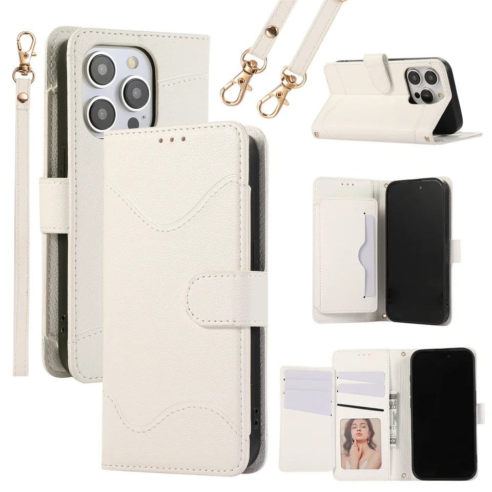 Чехол для телефона с ремешком через плечо IPhone 13 12 Mini 15 14 11 Pro Max XS X XR 7 8 Plus кошелек