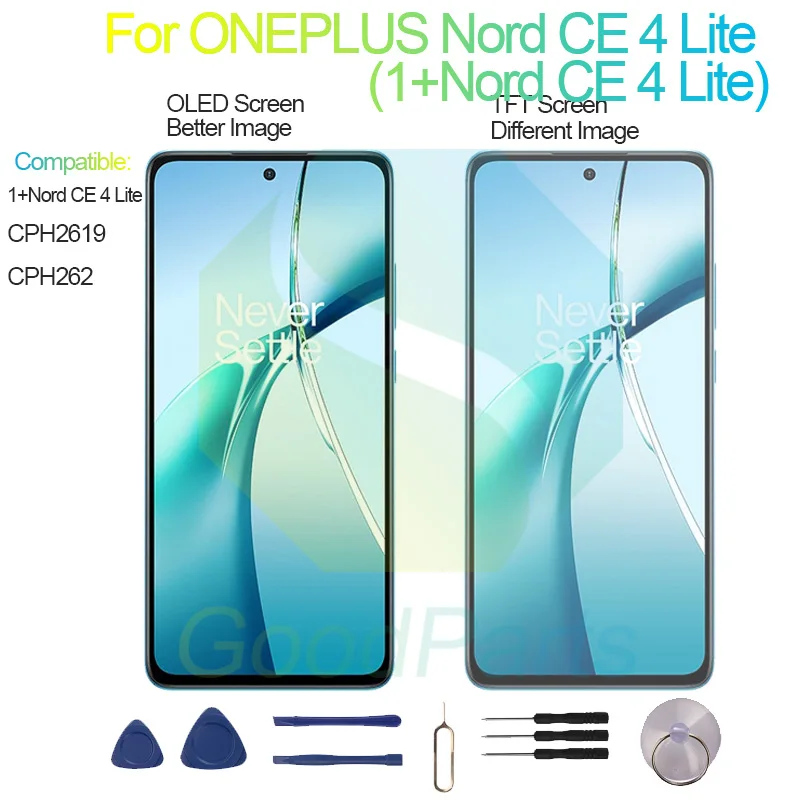 Фото Быстрая доставка: Дисплей LCD с сенсорной панелью для ONEPLUS Nord CE 4 Lite (1+Nord CE 4 Lite, CPH2619, CPH262) №4