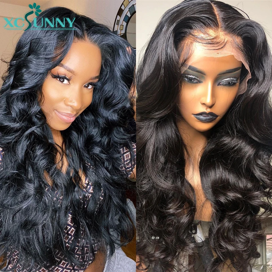 

13x6 Lace Front Wig Human Hair Fake Scalp Wig Pre Plucked Loose Deep Wave Frontal Wig Remy Indian Hair 200 Density xcsunny