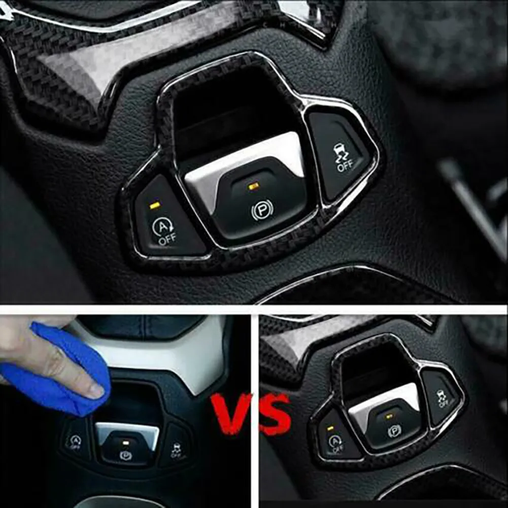 

Carbon Fiber Button Cover Electronic For 2017-2021 Handbrake Trim Black