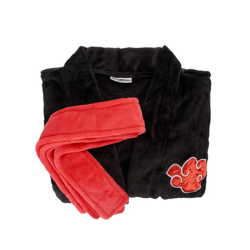 Халат для косплея аниме Акацуки Флисовая теплая ночная рубашка халат мужское