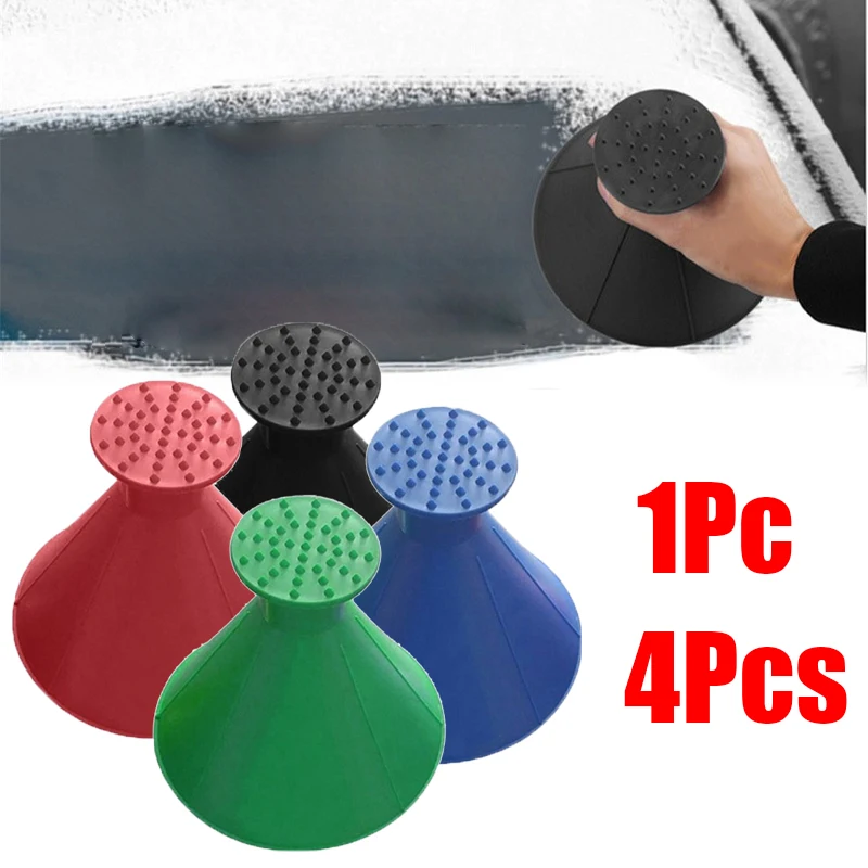 

1/4Pcs Car Window Windshield Magic Ice Scraper Oil Funnel Snow Remover Shovels Deicer Cone Tool Scraping Winter Car Accessories