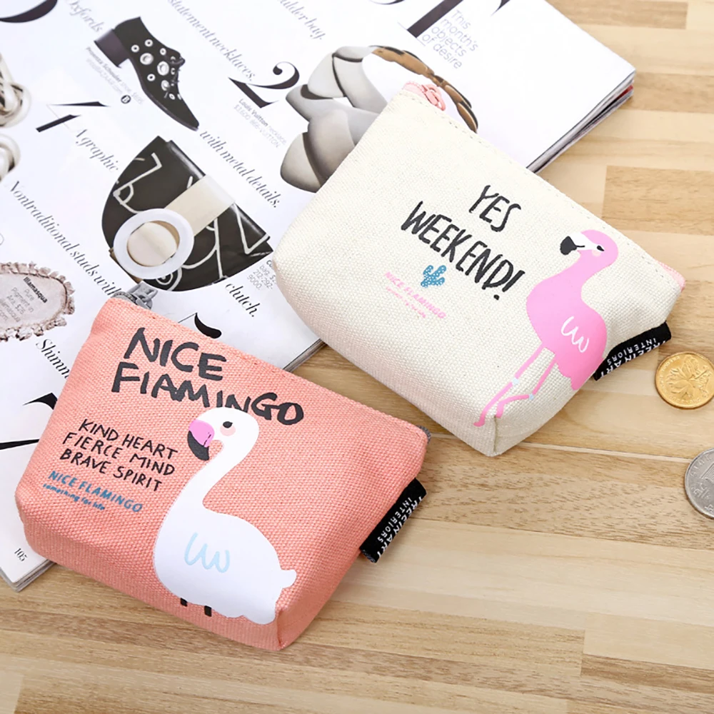 

Кошелек для мелочи с рисунком фламинго, мини кошелек на молнии, держатель для карт, мини-сумка, держатель для ключей, контейнер для хранения ...