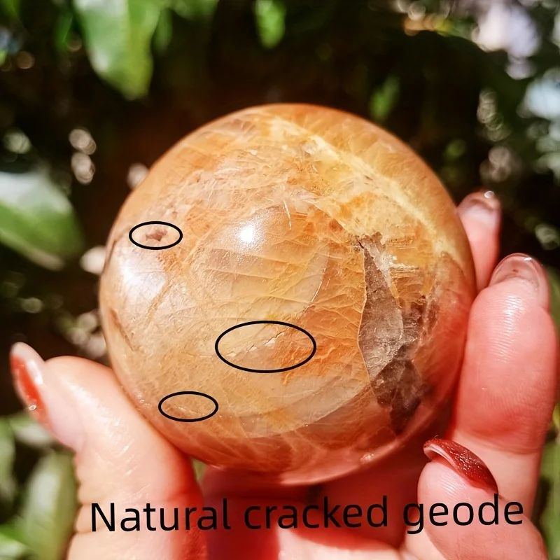 1 шт. шар из натурального оранжевого лунного кварца Sunstone цветная фотография для
