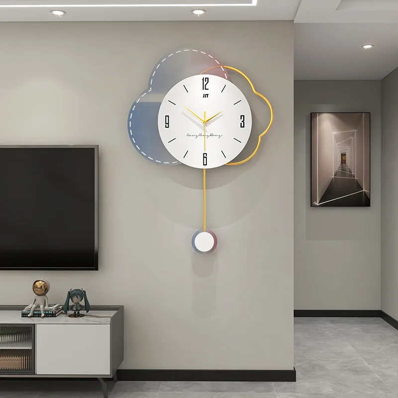 

Gradient Metal Wall Watch Fashion Mute Creativity Wall Decor Clocks Modern Living Room Decorated Wall Clock Home Decoration
