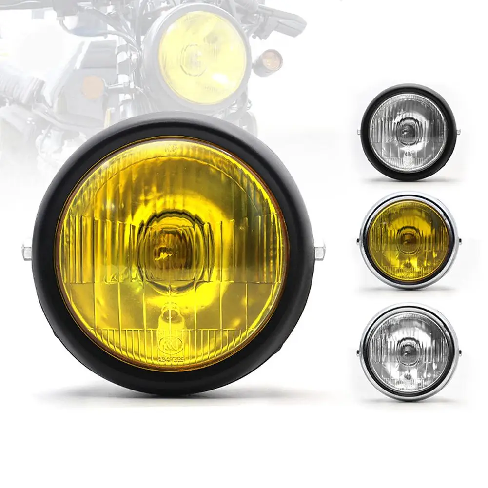 

Motorcycle Retro Black Metal Grid 35W Halogen Front Headlight Lamp Kit Fits For CG125 GN125 For Honda Cafe Racer