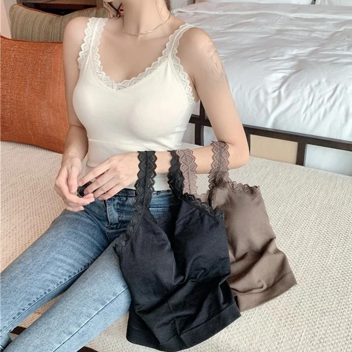 Летняя ранняя осень новый женский кружевной сексуальный топ без рукавов