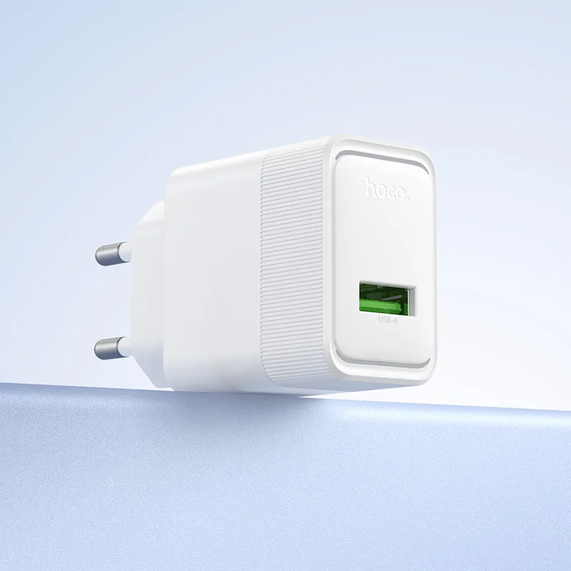 Фото Зарядное устройство HOCO USB A 22.5W для быстрой зарядки телефонов Xiaomi/Oppo с LED-индикатором, адаптер QC3.0 для путешествий, EU-разъем, для Samsung, Huawei №5