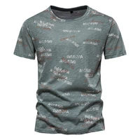 summer mens letter printed t shirt 100 cotton classic o neck tops hawaii tee shirt for men high quality men clothing