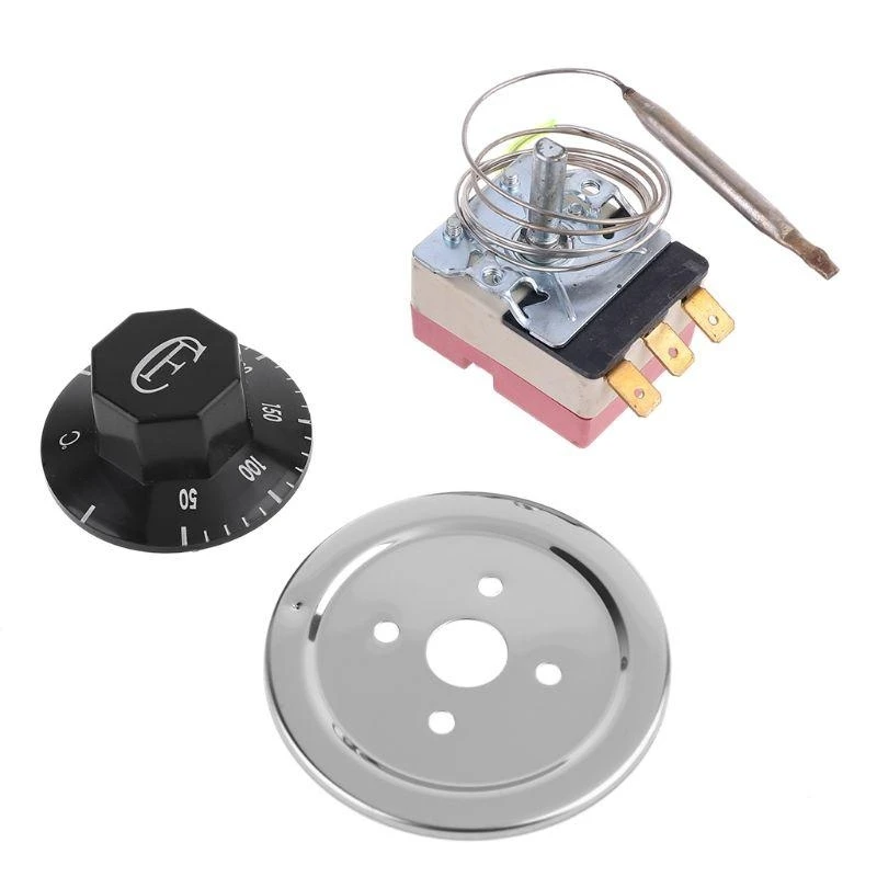 

Профессиональный термостат для электрической духовки, переменный ток 250 В 16 А 50-300 ° C Термостат Регулятор температуры Трехконтактный пластик