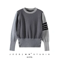 tb knitted pullover bottoming shirt womens autumn and winter new waist slim round neck long sleeved top