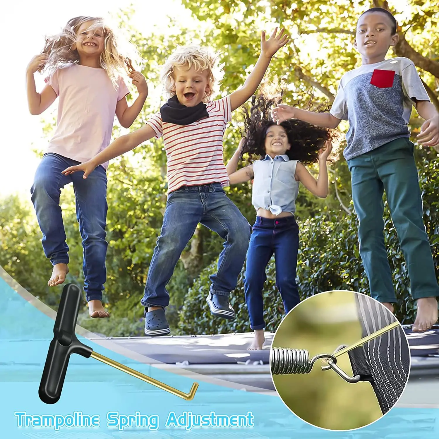 

Trampoline Spring Pull Tool Kit for Ice-Skates Skate Key Shoe Lace Tightener Heights Lace Tool Outdoor Stainless Steel