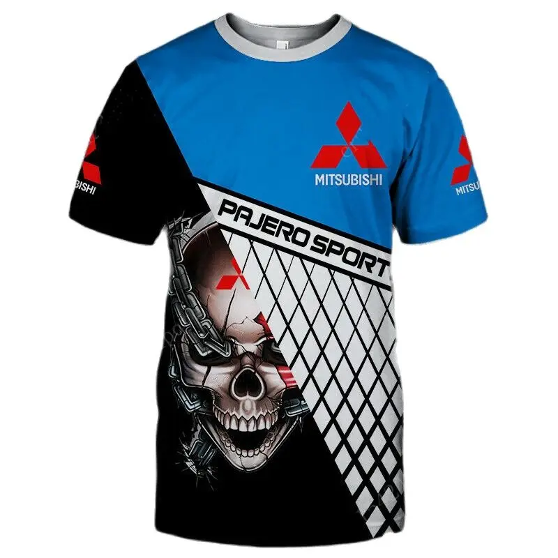 

3D Printing Summer Men's Mitsubishi Logo Quick-Drying Short-Sleeved Suitable For Club Party Outdoor Racing Sports Casual T-Shirt