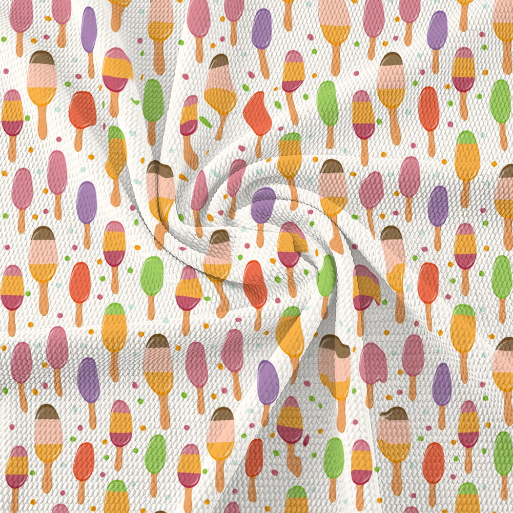 

50*145cm Sweet Ice-cream Print Bullet Strech Cotton Fabric for DIY Home Tex Bags Handmade Materials