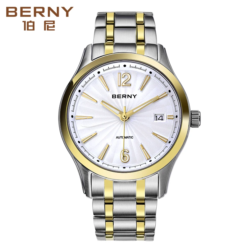 

BERNY SEIKO NH35 Movement Classic Luxury Men Mechanical Wristwatch Sapphire Super Luminous Dress Clock Automatic Watch for Men