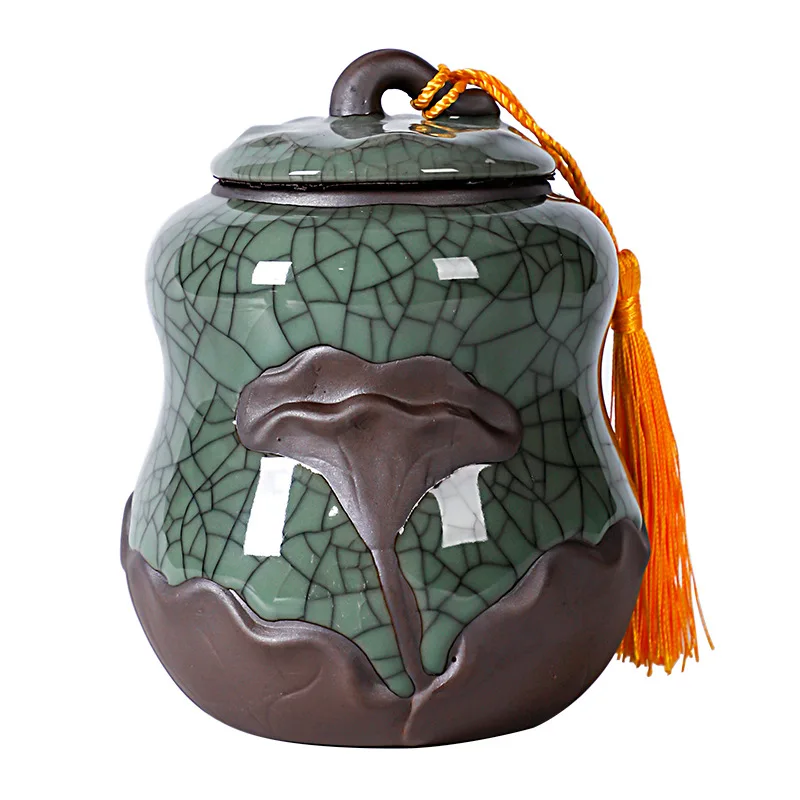 

Household Tea Canister Tea House With Ceramic Jar With Lid Teabox Hermetic Pots Box Organizer Storage Container Tin Pot Caddy