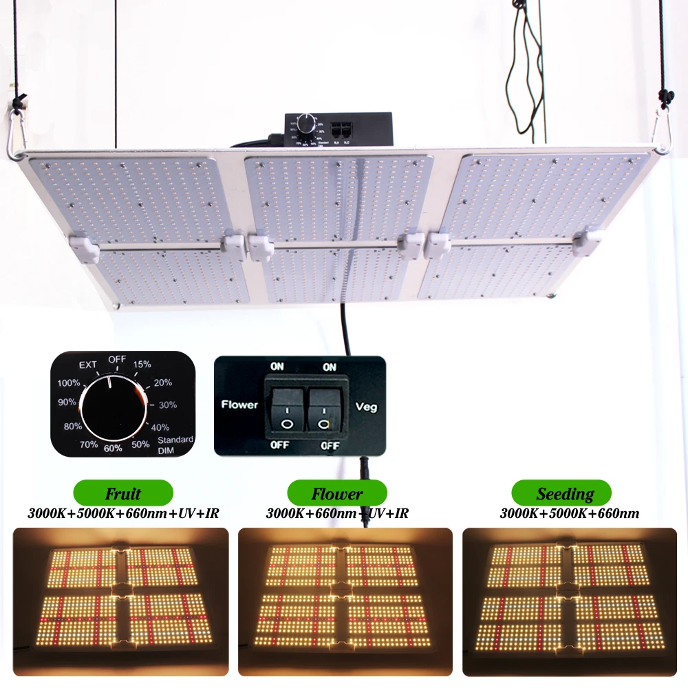 2022 Quantum Tech Grow Light LED Board Full Spectrum 3000K 5000K Samsung LM301H For Indoor Plants Growth With VEG/Flower Switch