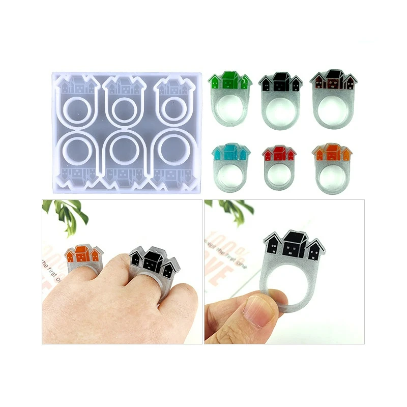 

House Ring Epoxy Resin Mold DIY Crystal Ring Decoration Silicone Mold