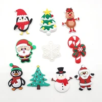 10pcs mixed cute christmas tree crocs accessories holidays gift shoe decorations garden decor for croc jibz fit kids shoe charms
