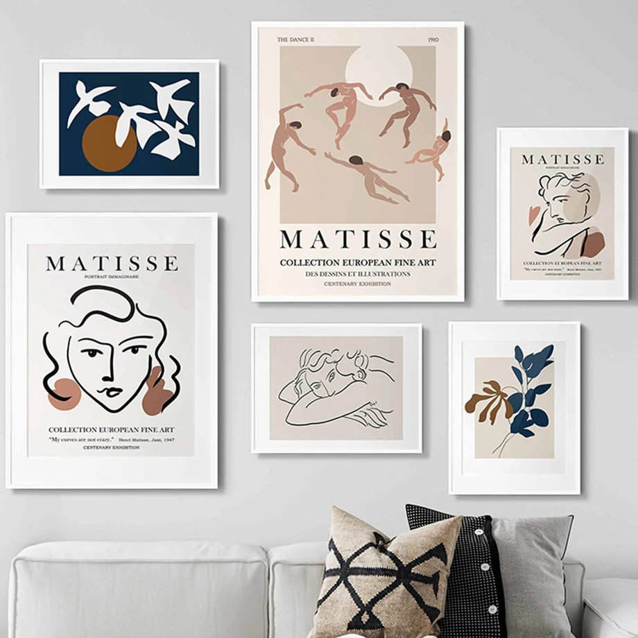 

Художественные настенные плакаты и принты с рисунком дерева и Девушки танца Пикассо в стиле бохо, настенные картины на холсте для украшения...