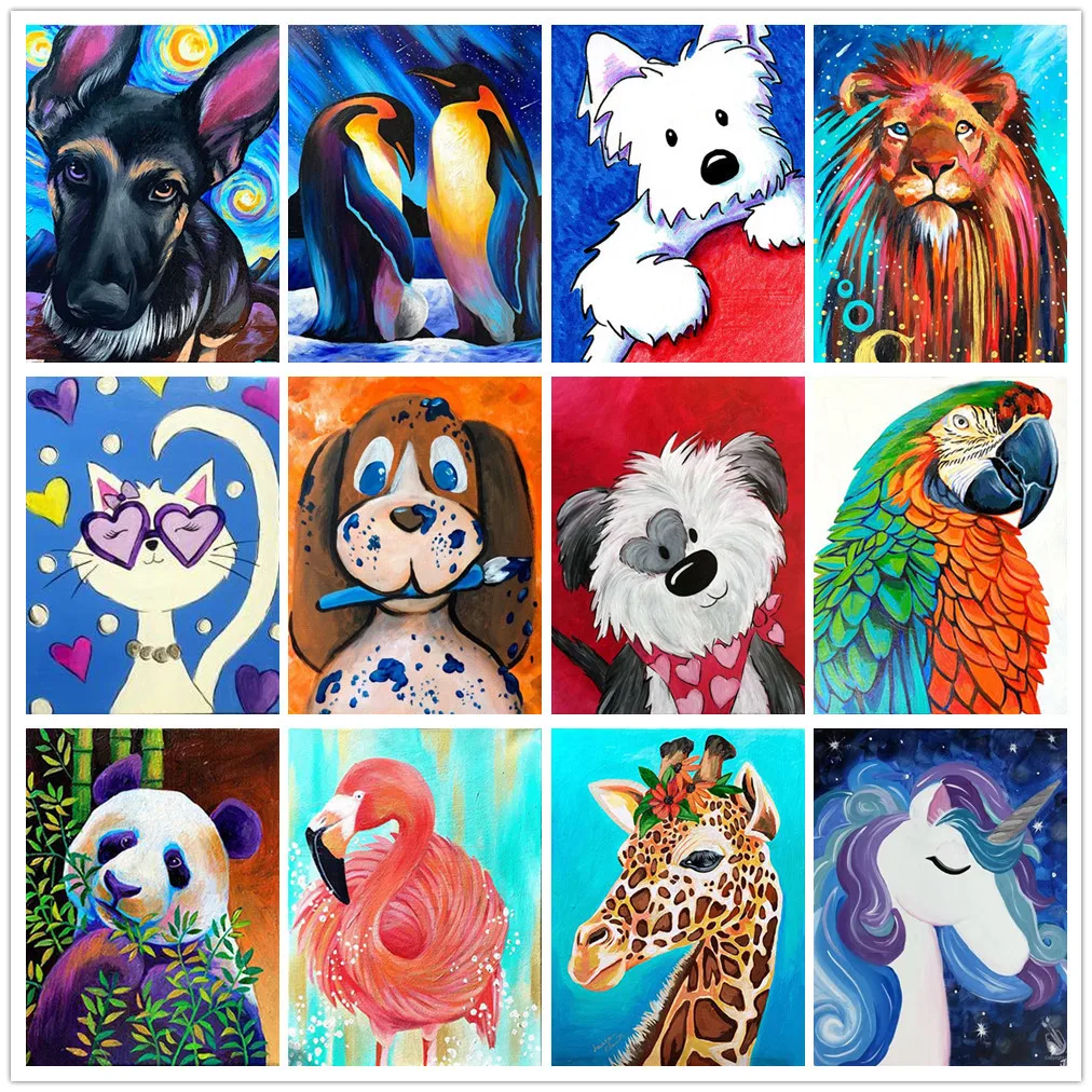 

5D Diamond Painting New 2023 Diy Unicorn Animal Combination Round Diamond Diamond Embroidery Upholstery Mosaic Home Decor