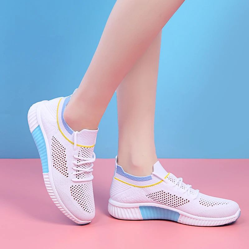 Женские белые кроссовки для бега летняя удобная женская обувь весны и осени