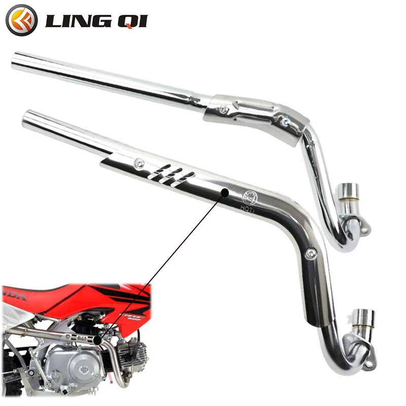

LING QI Motorcycle 28MM Modified Exhaust Muffler Pipe For HONDA CRF70 XR50 Pit Dirt Bike 110cc 125cc 140cc 150cc Motorcross