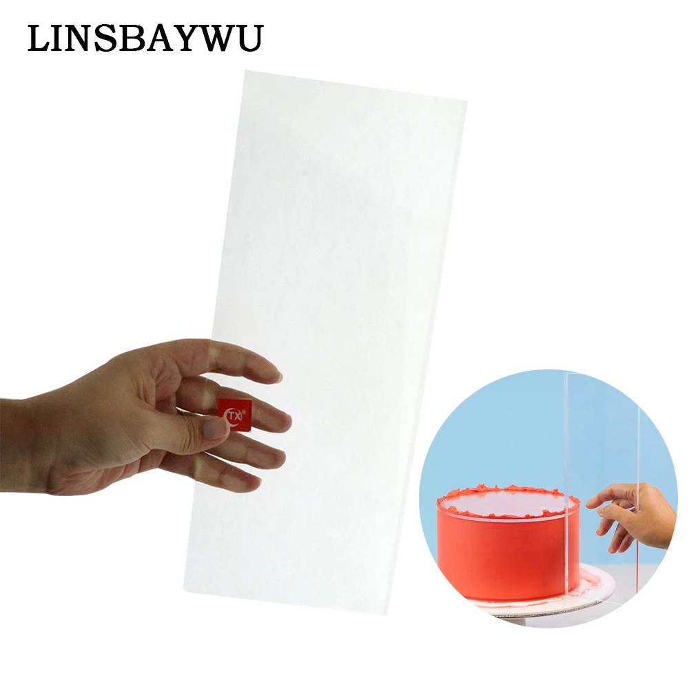 12 дюймов Большой прозрачный акриловый скребок для торта с гладкими и полосками