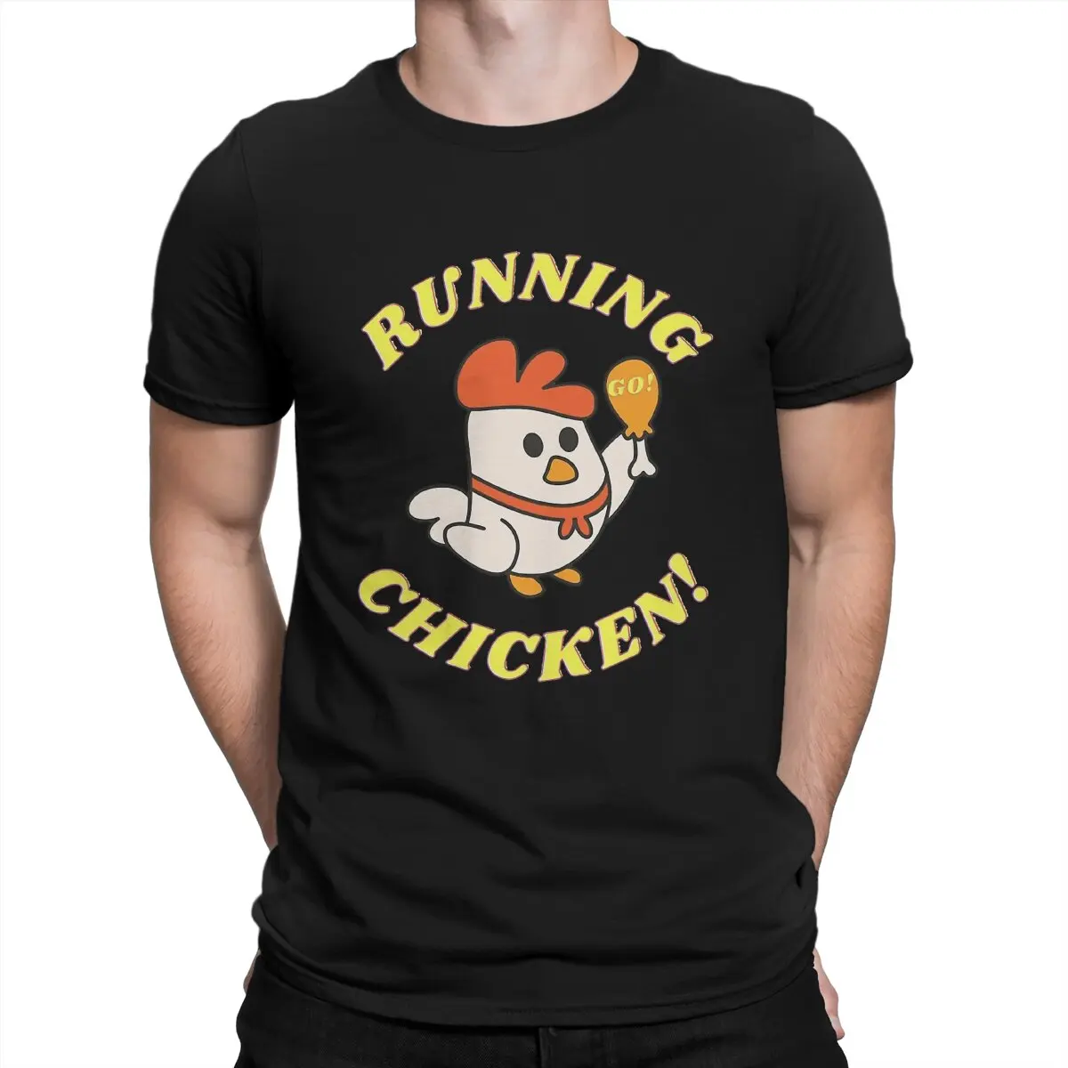 

Спортивная Мужская футболка, топы с круглым вырезом и курицей, 100% хлопок, забавная футболка, идея для подарка высшего качества