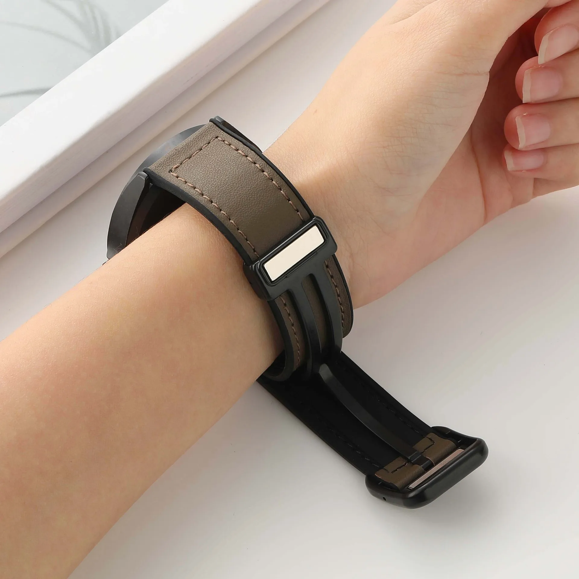 Кожаный силиконовый ремешок для часов Huawei GT 4 3 Pro 2 46 мм с магнитной пряжкой