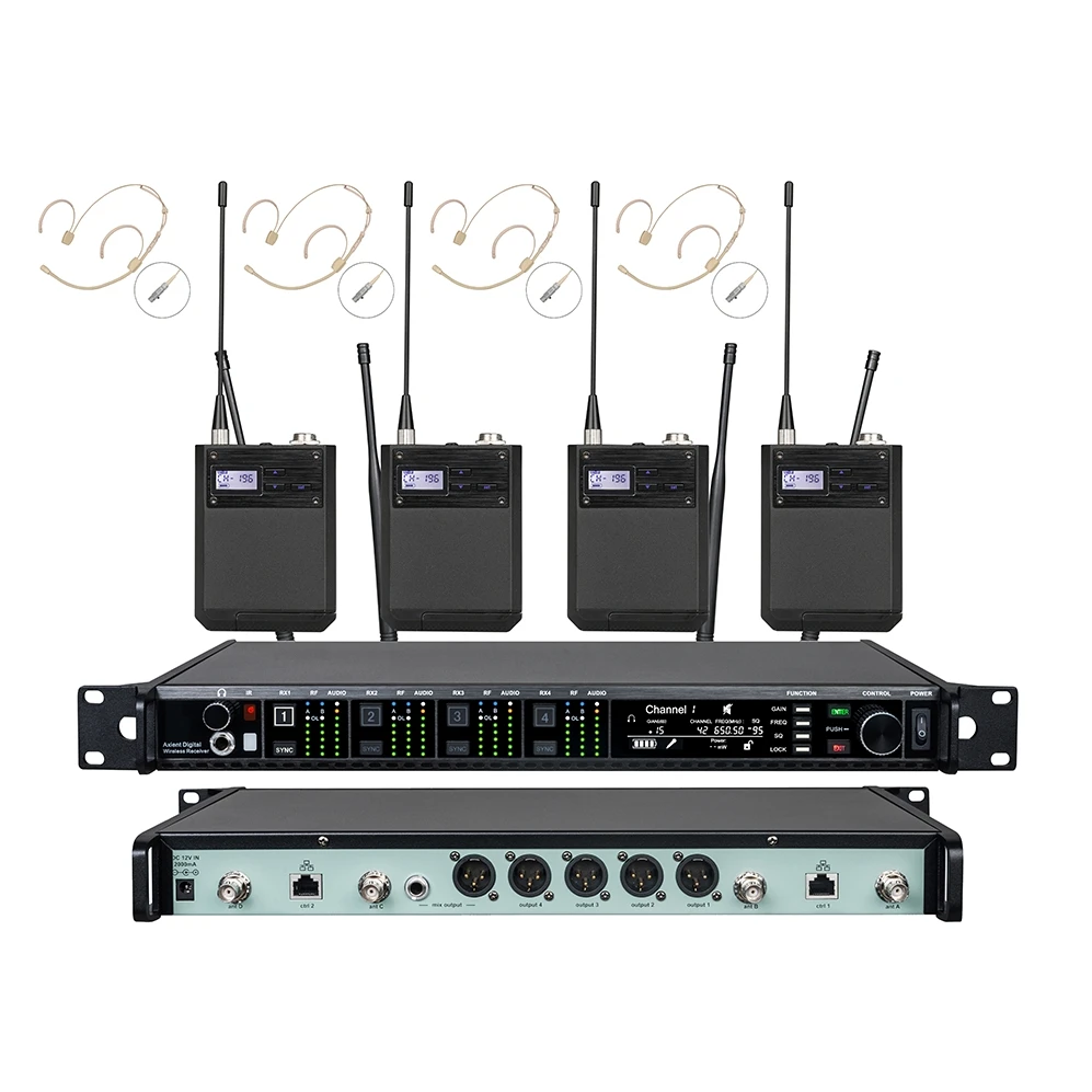 AD4Q Профессиональный беспроводной микрофон 8-канальный UHF 470-940 МГц Студийный для