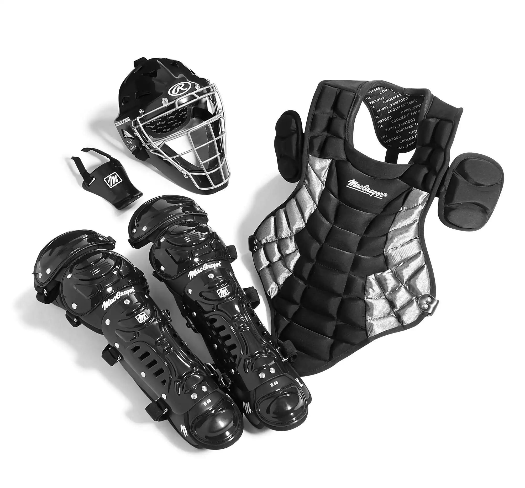 

Junior Catcher's Gear Pack in Black/Silver (Ages 5-8)