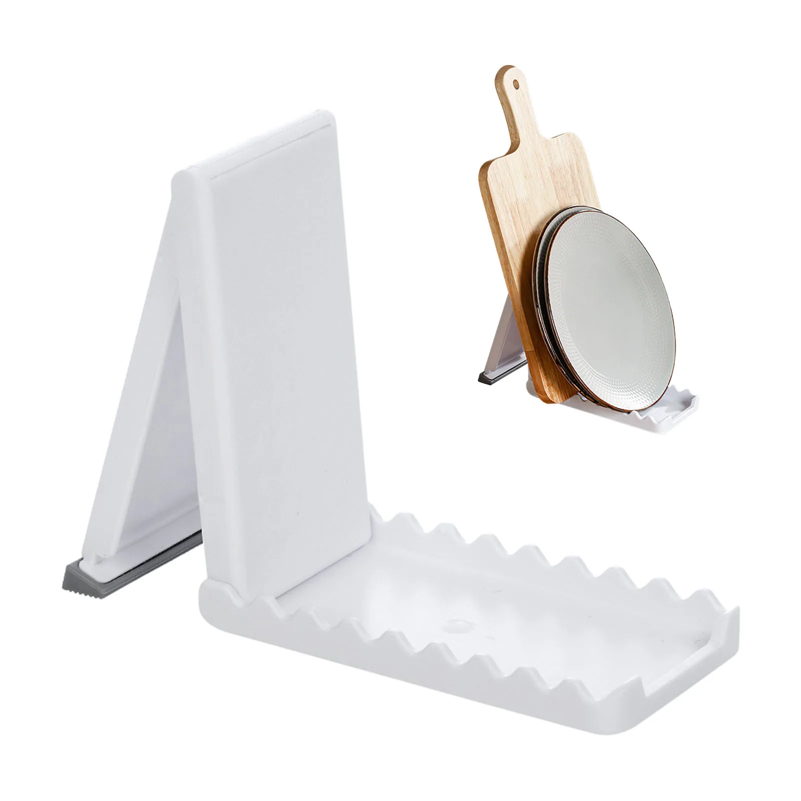 

Pot Lid Holder Spoon Rest Foldable Pan Lid Holder Spoon Stand Kitchen Utensils Organizer Multi-functional Storage Rack For
