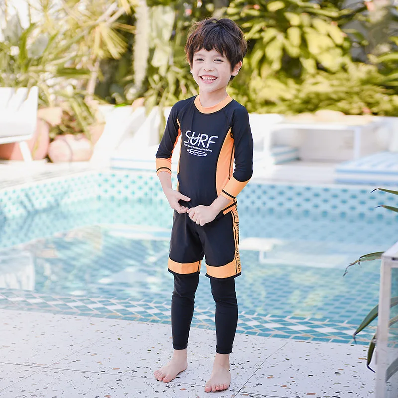 Children Sun Protection 3 Pieces Quick-Drying Surfing Rash Guard For Boy Girl Water Sport Long Sleeve Swim Bathing Beach Wear