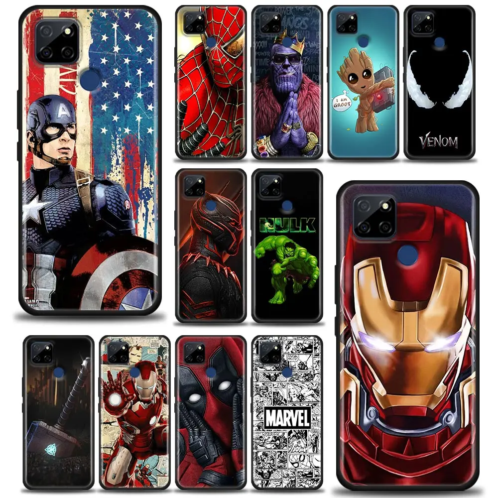 

Avengers Marvel Superheroes Spiderman Ironman Case For Realme 5 6 Pro 6i 7 5G 7i 8 8i 9i 9 Pro Plus Phone Cases Soft Back Cover