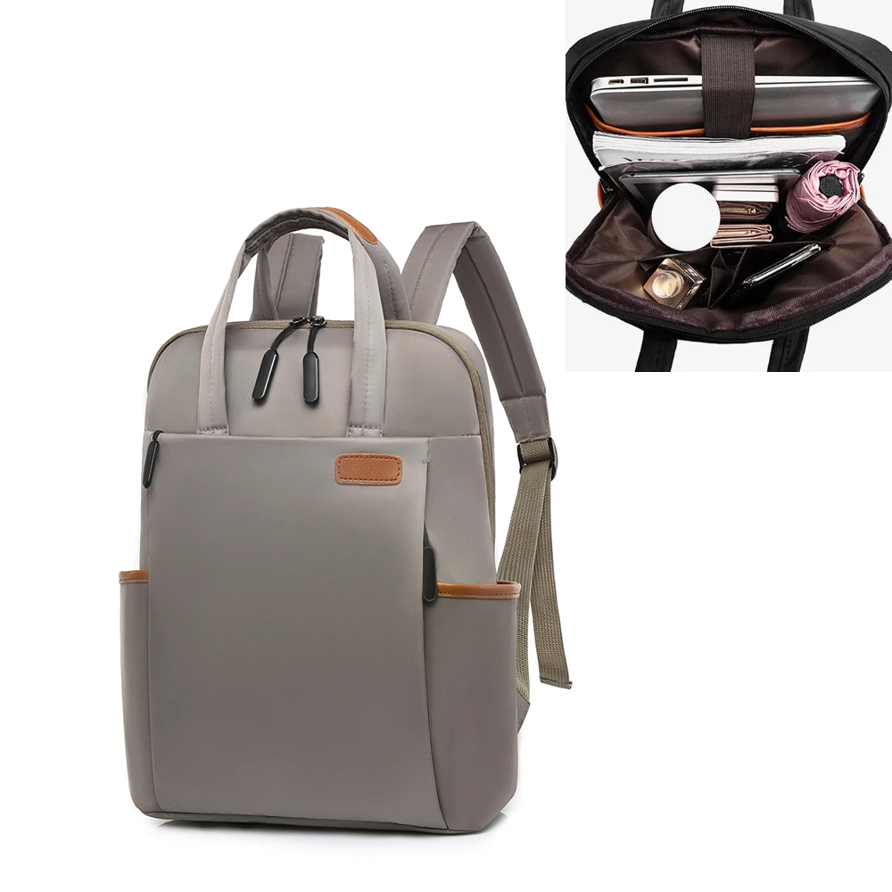 

Водонепроницаемый деловой женский рюкзак из ткани Оксфорд, школьные ранцы для студентов колледжа, дорожная сумка для ноутбука 13, 14 дюймов