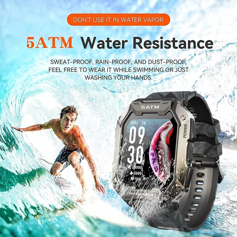 Мужские Смарт-часы для плавания водонепроницаемые до 5ATM IP69K фитнес-трекер часы